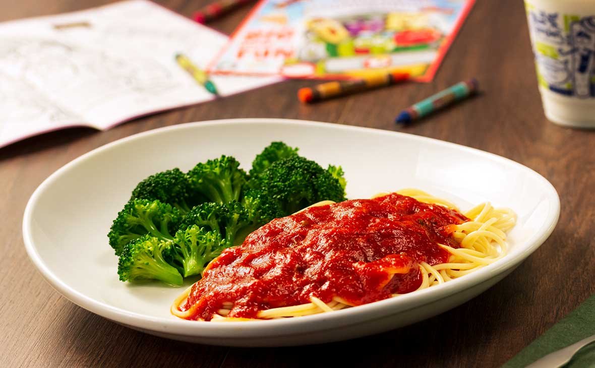 Kids Tomato Sauce with Choice of Pasta (V)