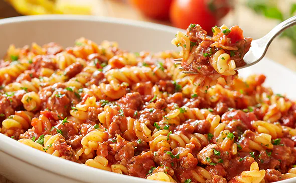 Rotini Pasta with Meat Sauce Gluten Free